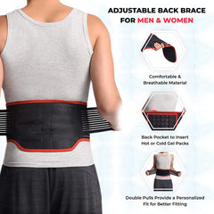 Magnetic Back Support Brace Belt Lumbar Lower Waist Double Adjust